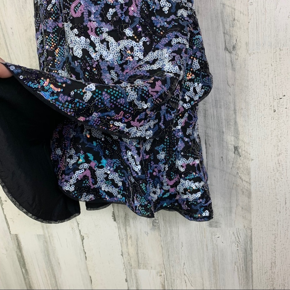 Aidan Mattox Sequin A-Line Mini Halter Dress - image 8